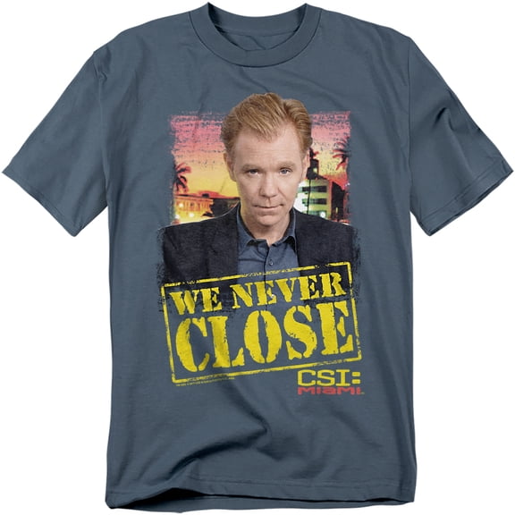 Csi:Miami Never Close Officially Licensed Adult T-Shirt S