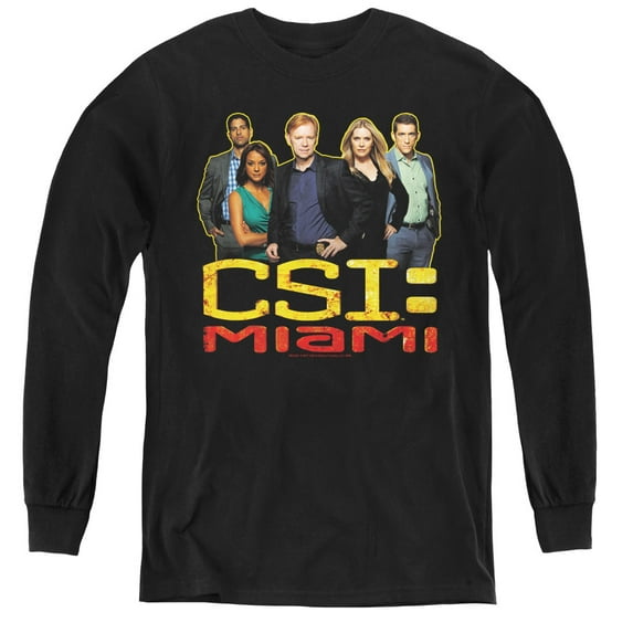 Csi Miami - The Cast In Black - Youth Long Sleeve Shirt - Large
