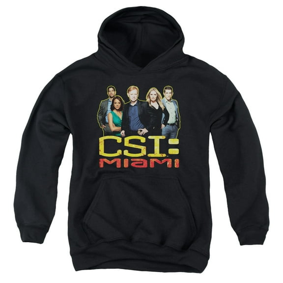 Csi Miami The Cast In Black Youth Pullover Hoodie Sweatshirt Black