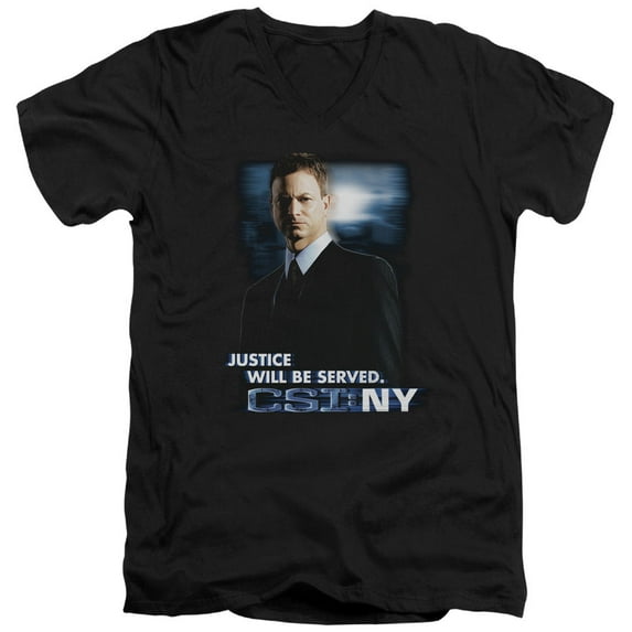 Csi:Ny - Justice Served - Slim Fit V Neck Shirt - X-Large