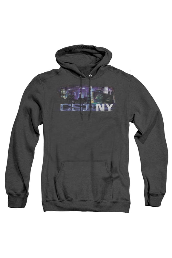 Csi Ny Never Rests Adult Heather Hoodie Sweatshirt Black
