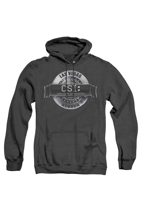 Csi Rendered Logo Adult Heather Hoodie Sweatshirt Black