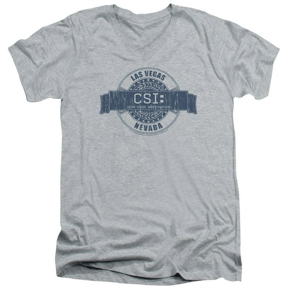 Csi Vegas Badge Adult V-Neck T-Shirt Athletic Heather