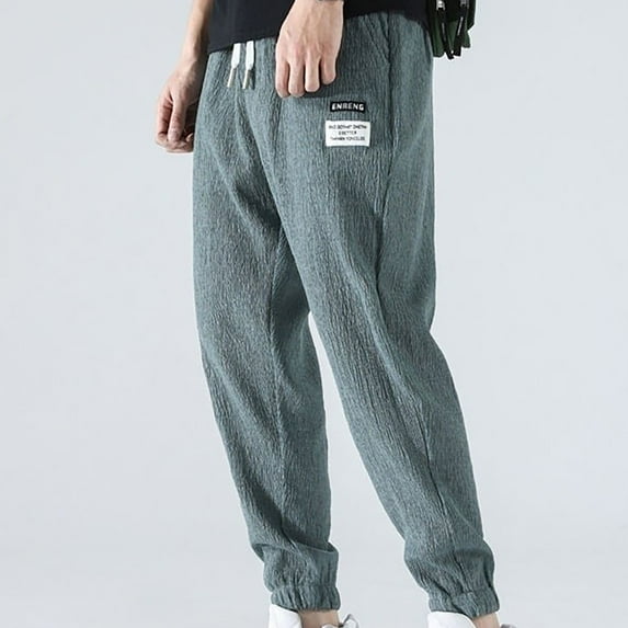 Csijrbb Loose Fit Men's and Big Men's Sweatpants Drawstring Taper with Pockets Athletic Ankle Pants Green