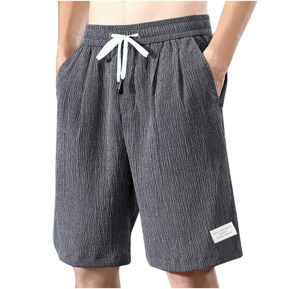 Csijrbb Mens Home Shorts Plus Size Pajamas Summer Shorts Multiple Pockets Solid Big and Tall Gray Casual Shorts for Men