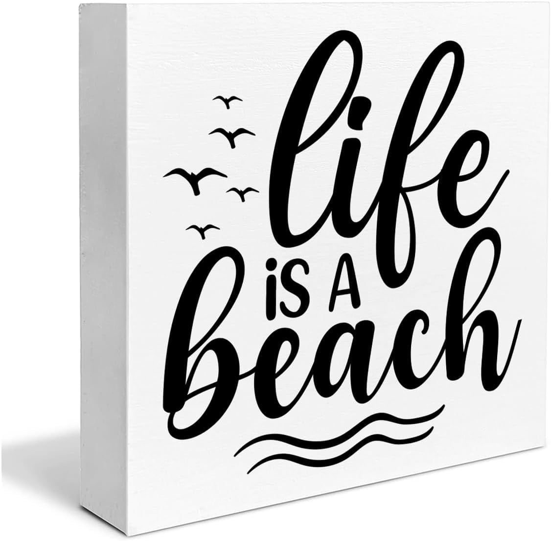 Photo inspiration: Coastal Themed Wooden Design Sign Reference: Cskhip Beach Themed Wooden Box Sign Beach House Decor Life