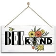 thumbnail image 1 of Cskhip Bumblebee Wood Signs Spring Summer Home Wooden Hanging Sign Plank Plaque Wall Art Decor Front Door Porch Kitchen Bedroom Garden Bar Pub Hotel 6x12 Inch, 1 of 6
