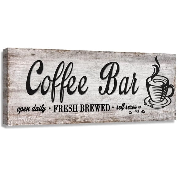 Cskhip Coffee Bar-Rustic Wood Signs Pantry Street Signs Vintage Wood Plaque Farmhouse Wall Art Wall Decor for Home Man Cave Door Porch Garden Party 4" x 16"