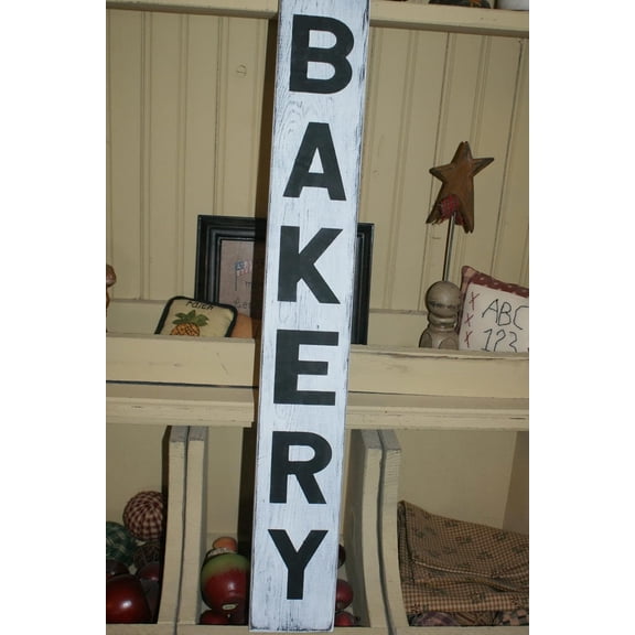 Cskhip Decor Bakery Rustic Wood Signs Pantry Street Signs Vintage Wood Plaque Farmhouse Wall Art Wall Decor for Home Man Cave Door Porch Garden Party 6" x 16"