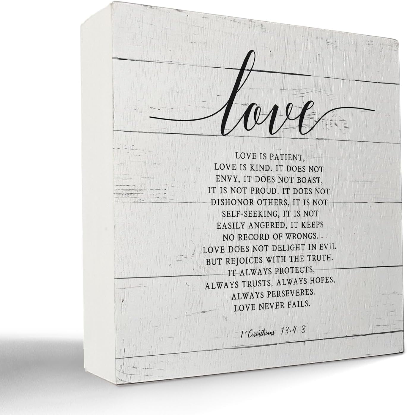 Cskhip Fun wooden sign Christian Bible Psalm Corinthians 134-8 Love ...