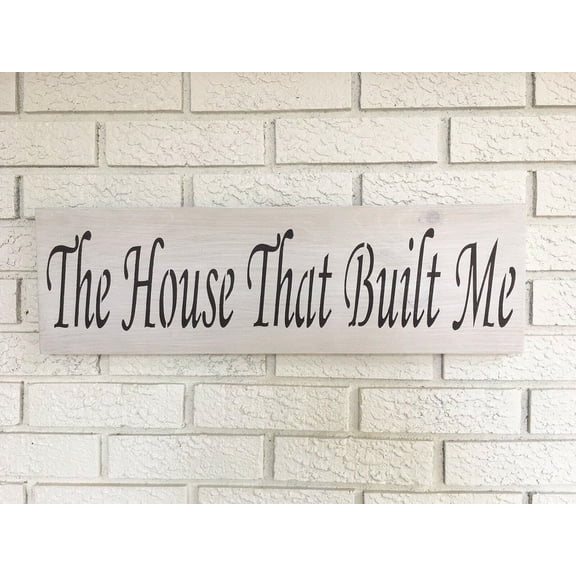 Cskhip Funny Wooden Sign Rustic Wood Home The House That Built Me Fixer Upper for Home Country Kitchen Living Dining Room Bedroom Art Wall Door shop Bars Clubs Cafes Plaque Wood Sign 6x16 inch