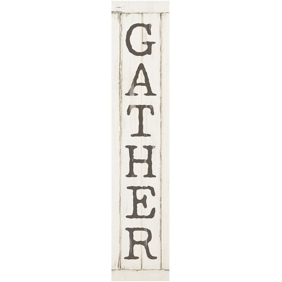 Cskhip Gather Rustic Wood Signs Pantry Street Signs Vintage Wood Plaque Farmhouse Wall Art Wall Decor for Home Man Cave Door Porch Garden Party 4" x 16"