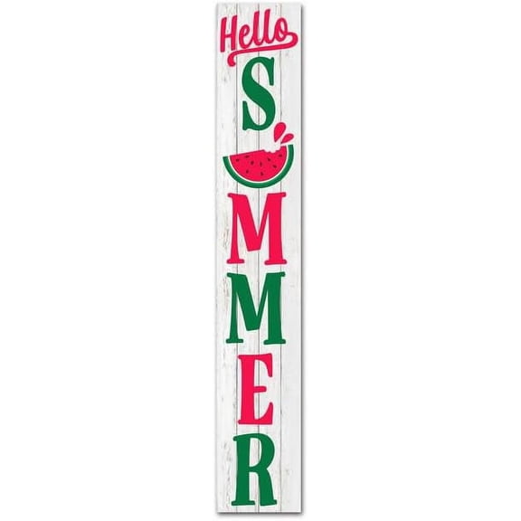 Cskhip Hello Summer Porch Rustic Wood Signs Pantry Street Signs Vintage Wood Plaque Farmhouse Wall Art Wall Decor for Home Man Cave Door Porch Garden Party 4" x 16"