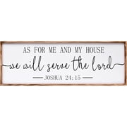 Cskhip As For Me and My House We Will Serve The Lord-Rustic Wood Signs Pantry Street Signs Vintage Wood Plaque Farmhouse Wall Art Wall Decor for Home Man Cave Door Porch Garden Party 4" x 16"
