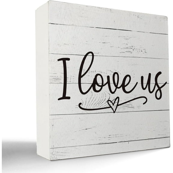 Cskhip I Love Us Wood Box Sign,Cool Wedding Gifts For Couple,Newly Wedding Gifts For The Couple,Wedding Gifts For Couple,Wedding Gift For Couple,Love Signs For Home Decor,Family Room Decor 5x5 inch