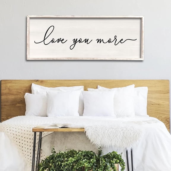 Cskhip Love You More Rustic Wood Signs Pantry Street Signs Vintage Wood Plaque Farmhouse Wall Art Wall Decor for Home Man Cave Door Porch Garden Party 6" x 16"