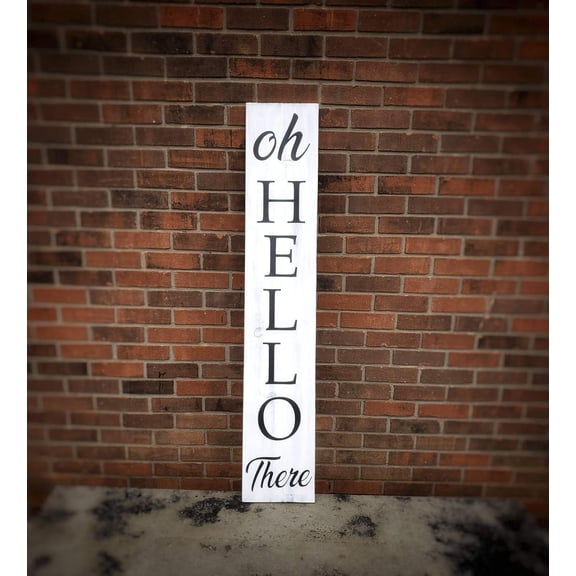 Cskhip Oh Hello There Rustic Wood Signs Pantry Street Signs Vintage Wood Plaque Farmhouse Wall Art Wall Decor for Home Man Cave Door Porch Garden Party 6" x 16"