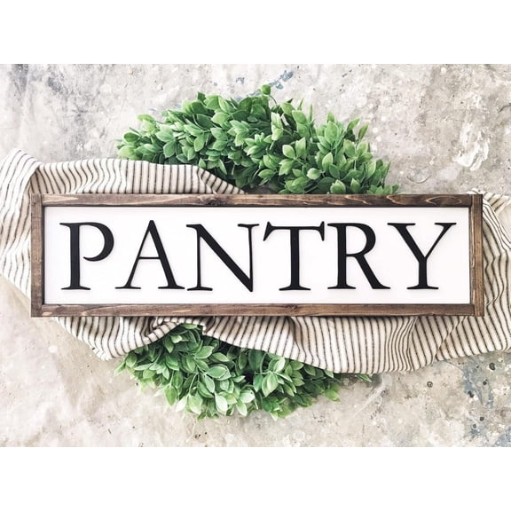 Cskhip Pantry-Rustic Wood Signs Pantry Street Signs Vintage Wood Plaque Farmhouse Wall Art Wall Decor for Home Man Cave Door Porch Garden Party 6" x 16"