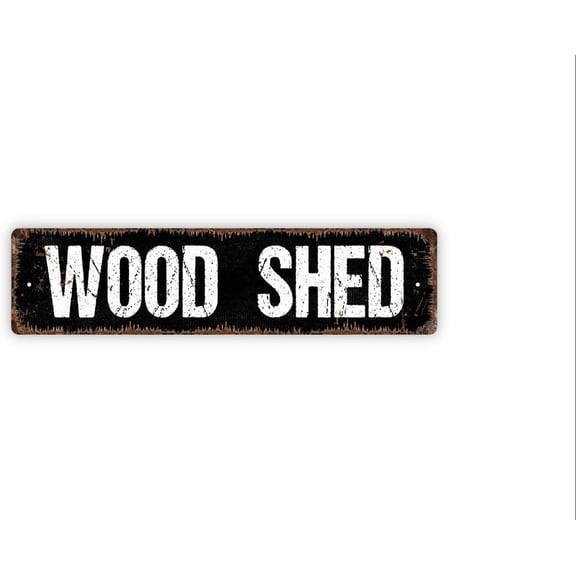 Cskhip Rustic Farmhouse Wood Shed Sign Firewood Workshop Garden Storage Hobby Room Rustic Street Wood Sign for Home Decor Kitchen Art Wall Door shop Bars Clubs Cafes Plaque Wooden Sign 6" x 16"