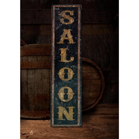 Cskhip Vintage Funny Decor Saloon Wood Sign Vertical Funny Farmhouse for Men Women Wall Art Decor Indoor And Outdoor Rustic Holiday Gift Party Place Wood Sign 4" x 16"