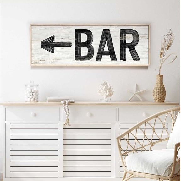 Cskhip Vintage Funny Decor Vintage Bar Sign with Arrow Farmhouse Rustic Wood Sign 4" x 16"