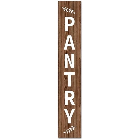 Cskhip Vintage Inspirational Vertical Pantry Sign Wall Decor Pantry Decor for Hanging Any Kitchen Wall Art Decor Hanging Plaque Sign Farmhous Rustic Holiday Gift Party Place Wood Sign 4" x 16"