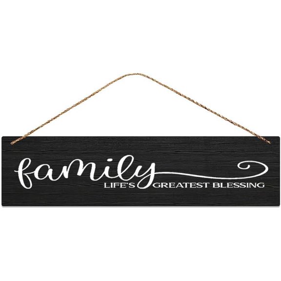 Cskhip Wall Decor Wood Signfamily Life's Greatest Blessing Wooden Hanging Plaque for Home Office Wall Art Decorationes Present 6" x 16"