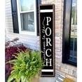 thumbnail image 1 of Cskhip Welcome To The Porch Rustic Wood Signs Pantry Street Signs Vintage Wood Plaque Farmhouse Wall Art Wall Decor for Home Man Cave Door Porch Garden Party 4" x 16", 1 of 6