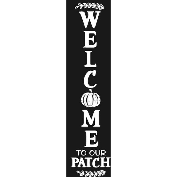 Cskhip Welcome to Our Patch Sign Fall Porch Decor Wood Sign Farmhouse Welcome Sign Thanksgiving Decoration Entryway Decor 4" x 16"