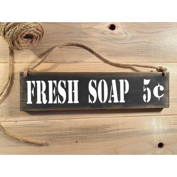 Cskhip Wood Signs Bathroom Sign Bathroom Decor Little Fresh Soap Sign Wooden Signs With Sayings 6" x 16"