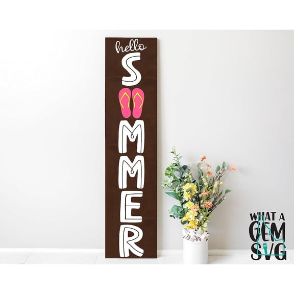 Cskhip Wood Signs Hello Summer Welcome Sign Summer Flip Flops Welcome Porch Sign Summer Porch Sign Flip Flops Porch Sign Wooden Signs With Sayings 4" x 16"