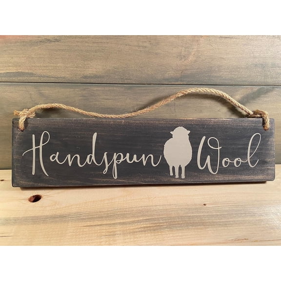 Cskhip Wood Signs Little Hand-spun Wool Sign Living Room Decor Craft Room Sign Wooden Signs With Sayings 6" x 16"
