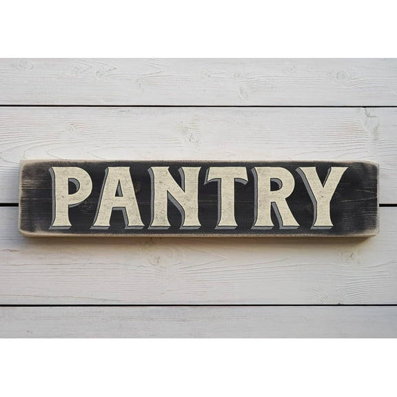 Cskhip Wood Signs PANTRY Vintage Style Wooden Sign. Handmade Retro Home Gift Wooden Signs With Sayings 4" x 16"