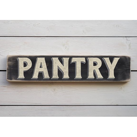 Cskhip Wood Signs PANTRY Vintage Style Wooden Sign. Handmade Retro Home Gift Wooden Signs With Sayings 6" x 16"