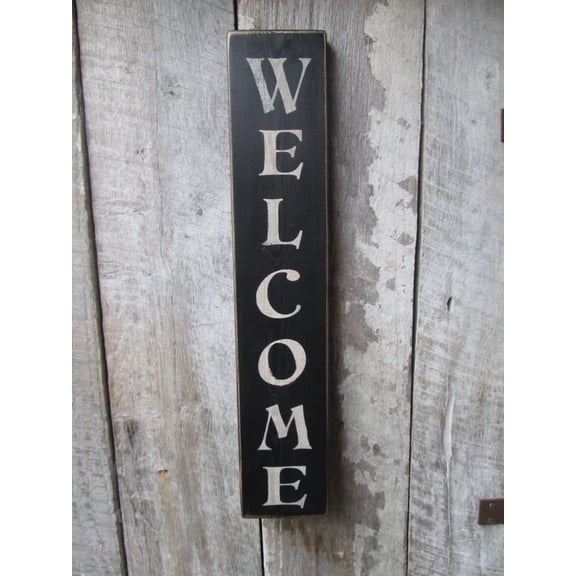 Cskhip Wood Signs Wood Sign Welcome Sign Large Cabin Country Rustic Cottage Boho Porch Patio Decor Black Handmade Wooden Signs With Sayings 4" x 16"