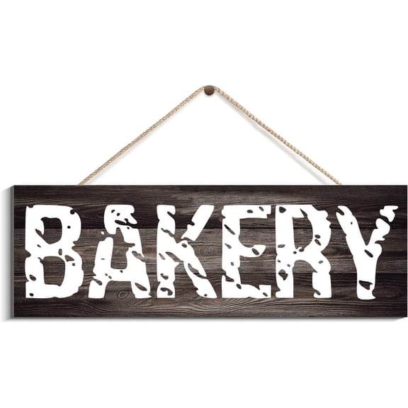 Cskhip Wooden Hanging Sign Wall Art Decorative Plaque Bakery Sign Baking Sign Distressed Sign Farmhouse Decorative Wood Signs Home Signs Kitchen Rustic Wall Decor 6" x 16"