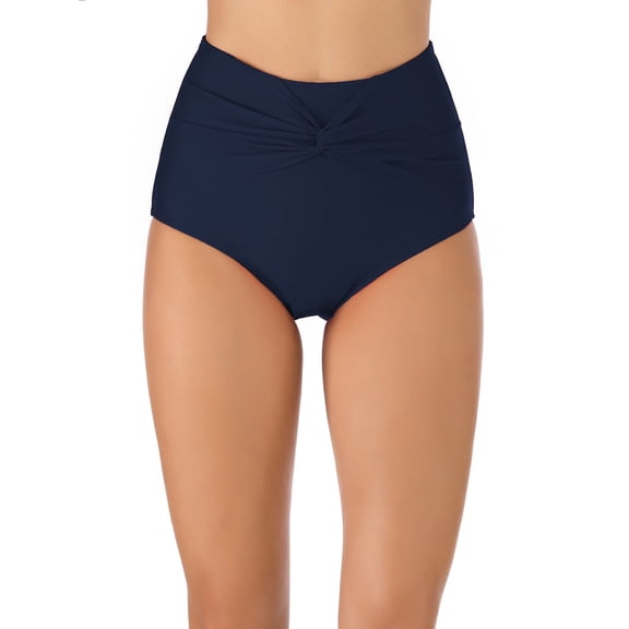 Csndyce Bikini Bottoms for Women High Waist Swim Shorts Full Coverage Swimwear Tankini Briefs Female