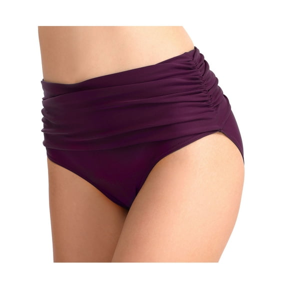 Csndyce Women Sexy High Waist Swimwear Bottom Ruched Tummy Controlled Bikini Swimsuits Shorts Female