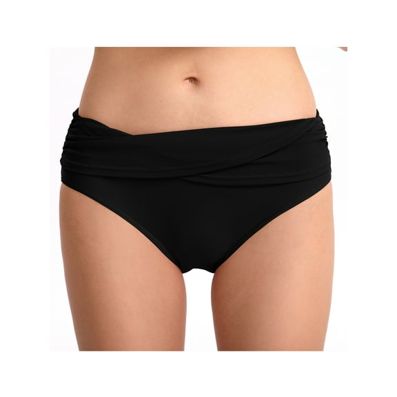 Csndyce Women Sexy Swimming Bottom Mid Waist Beach Bikini Ruched Tummy Control Tankini Shorts Female