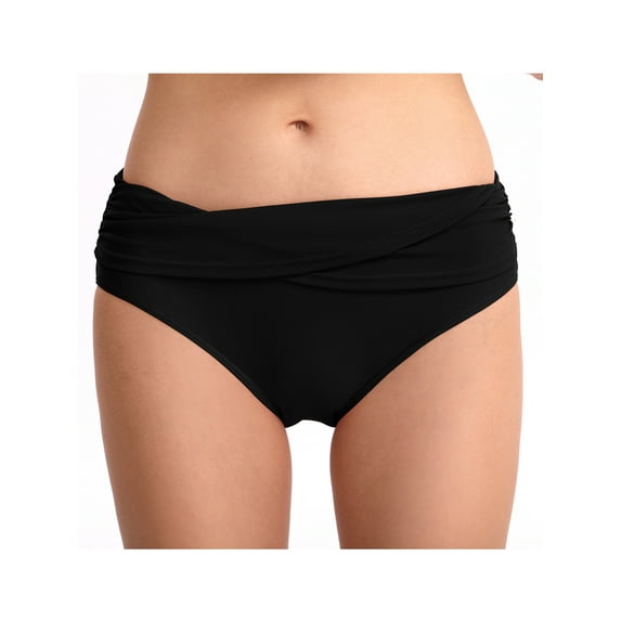 Csndyce Women Sexy Swimming Bottom Mid Waist Beach Bikini Ruched Tummy Control Tankini Shorts Female