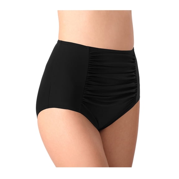 Csndyce Women's High Waist Bikini Bottoms Shirred Tankini Briefs Ruched Stretchy Swimsuit Bottoms