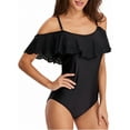 thumbnail image 1 of Csndyce Womens One Piece Swimsuits Ruffles off Shoulder Tummy Control Halter Bathing Suits Female, 1 of 6