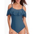 thumbnail image 1 of Csndyce Womens One Piece Swimsuits Ruffles off Shoulder Tummy Control Halter Bathing Suits Female, 1 of 6