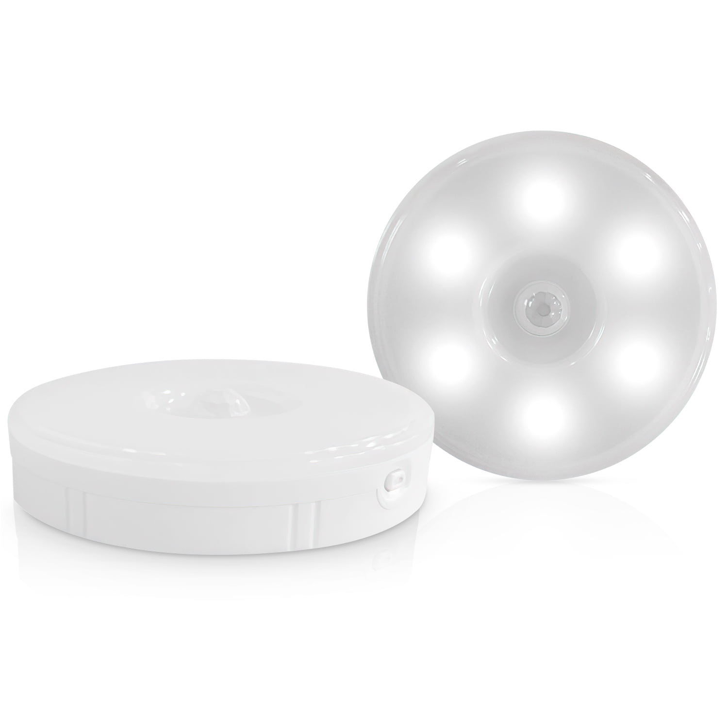 Cteifuer 2 Pack Motion Sensor LED Lights Indoor with Remote Control, Cordless Rechargeable Night Light Magnet Installation, Auto On/Off Wireless Cabinet Light for Restroom Bedroom Wardrobe