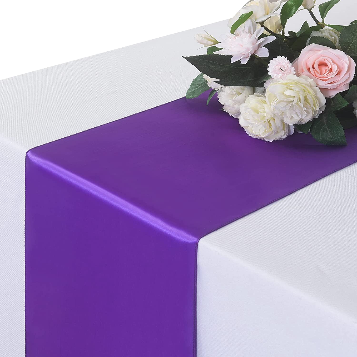 Cterwk 1 Pack Rectangular Table Runners 12 x 108 Inch, Smooth Satin ...
