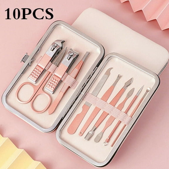 Cterwk 10PCS Manicure Nail Clippers Pedicure Set Stainless Steel Nail Cutter
