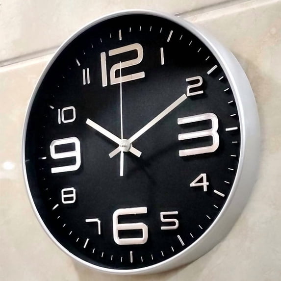 Cterwk 12 Inch Wall Clock Battery Operated Movement Quartz Clock for ...
