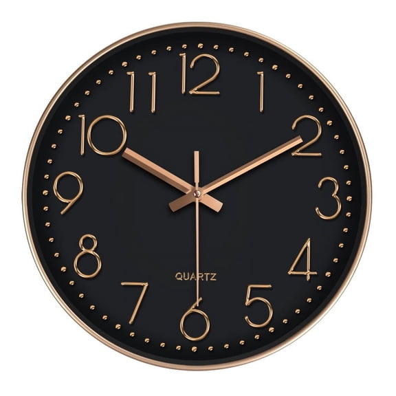 Cterwk 12 Inch Wall Clock Battery Operated Silent Clock Modern Decorative Round Clock for Kitchen, Bedroom, Office