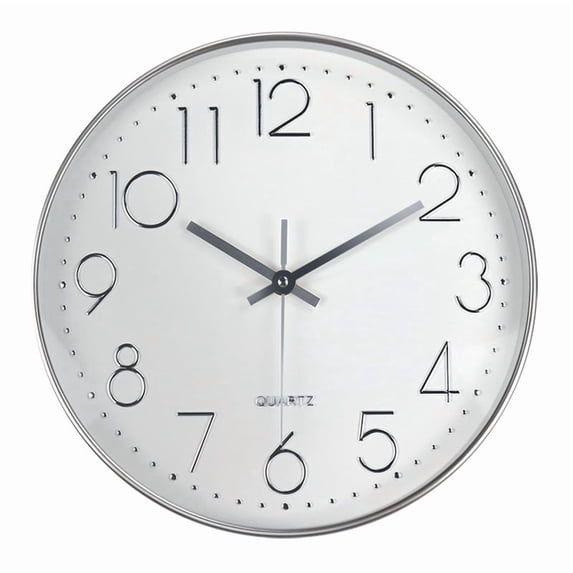 Cterwk 12 Inch Wall Clock Battery Operated Silent Clock Modern Decorative Round Clock for Kitchen, Bedroom, Office