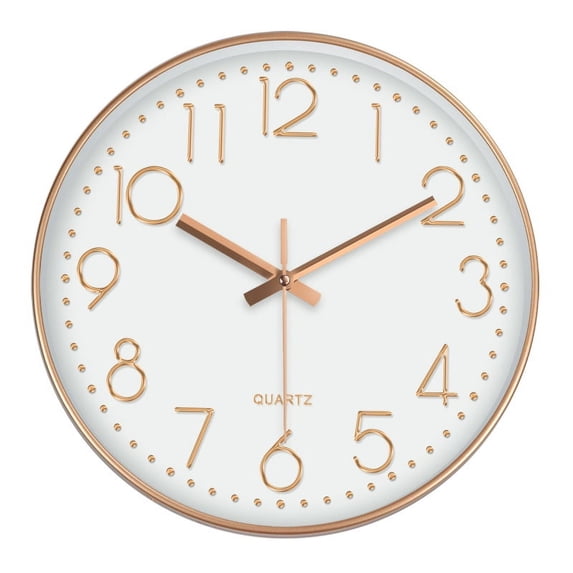 Cterwk 12 Inch Wall Clock Battery Operated Silent Clock Modern Decorative Round Clock for Kitchen, Bedroom, Office